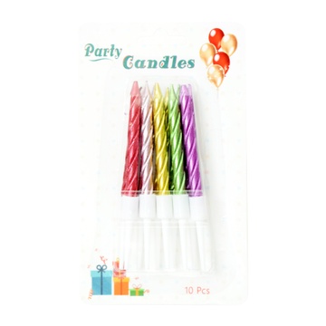 Set of colorful candles 61655, packing 10 pcs.